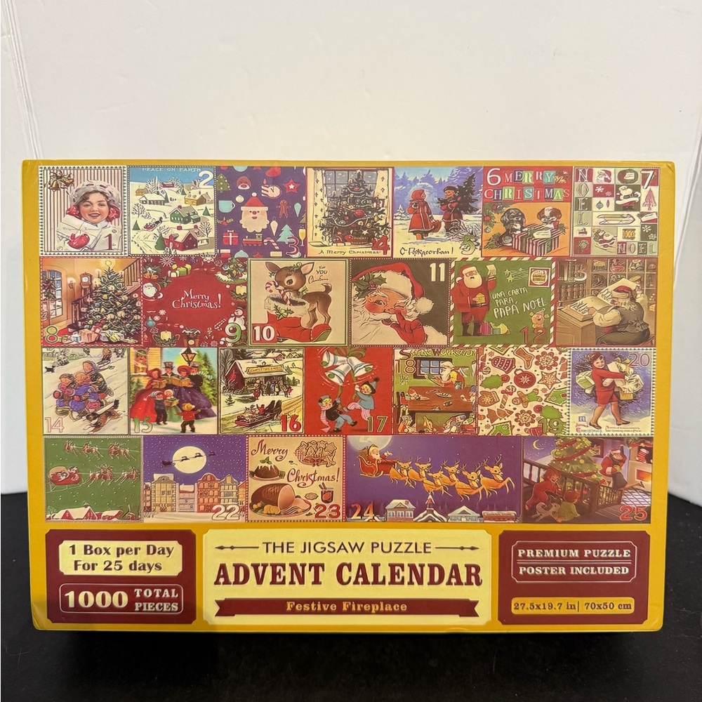 Advent Calendar Jigsaw Puzzle Festive Fireplace 1000 piece SALE🔴2/$20🔴